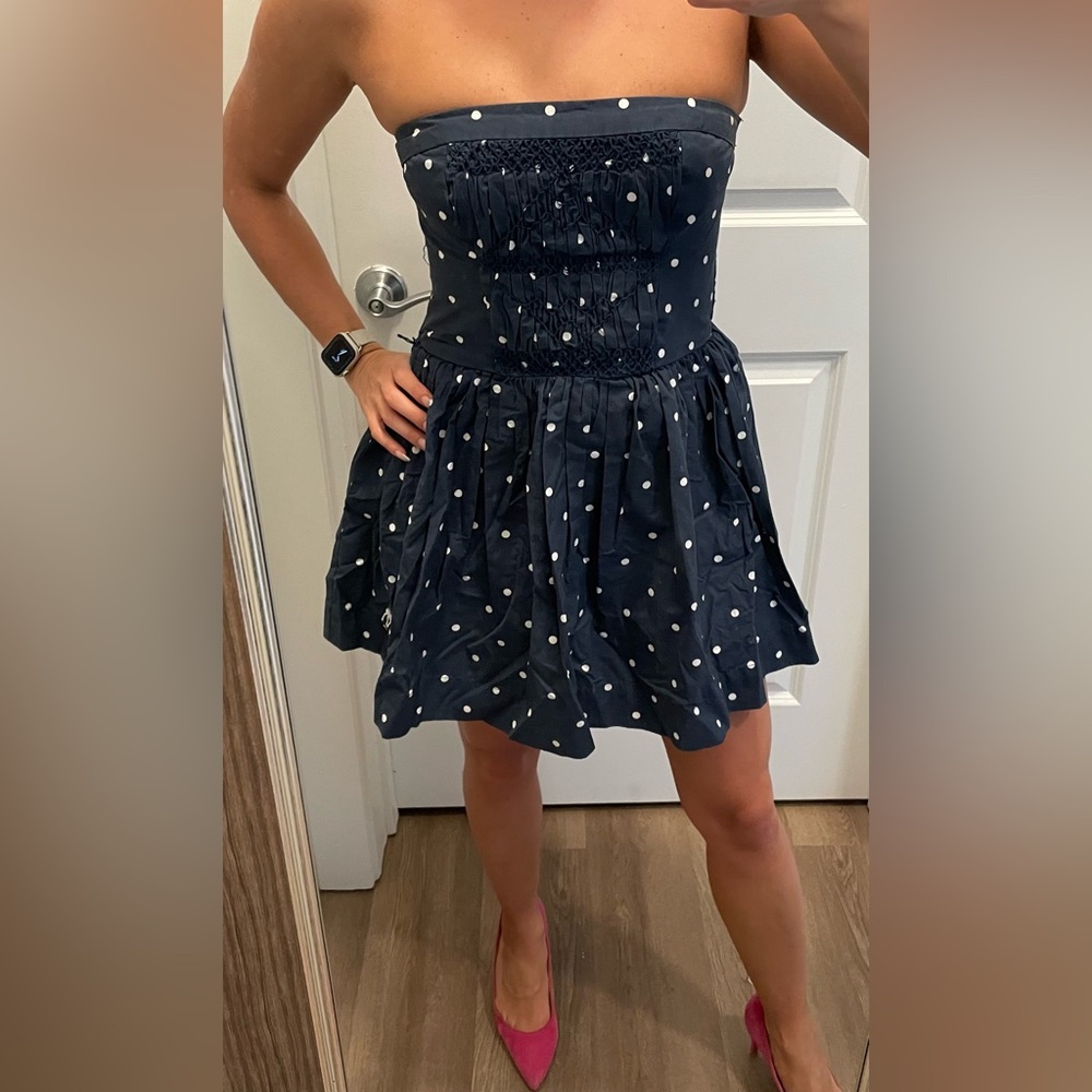 Abercrombie polkadot strapless dress